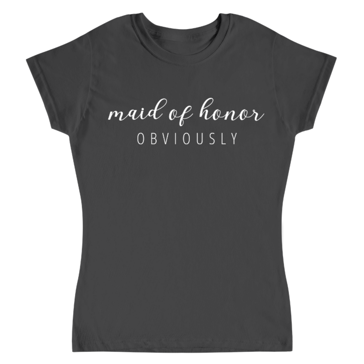 camiseta gris oscuro dama de honor