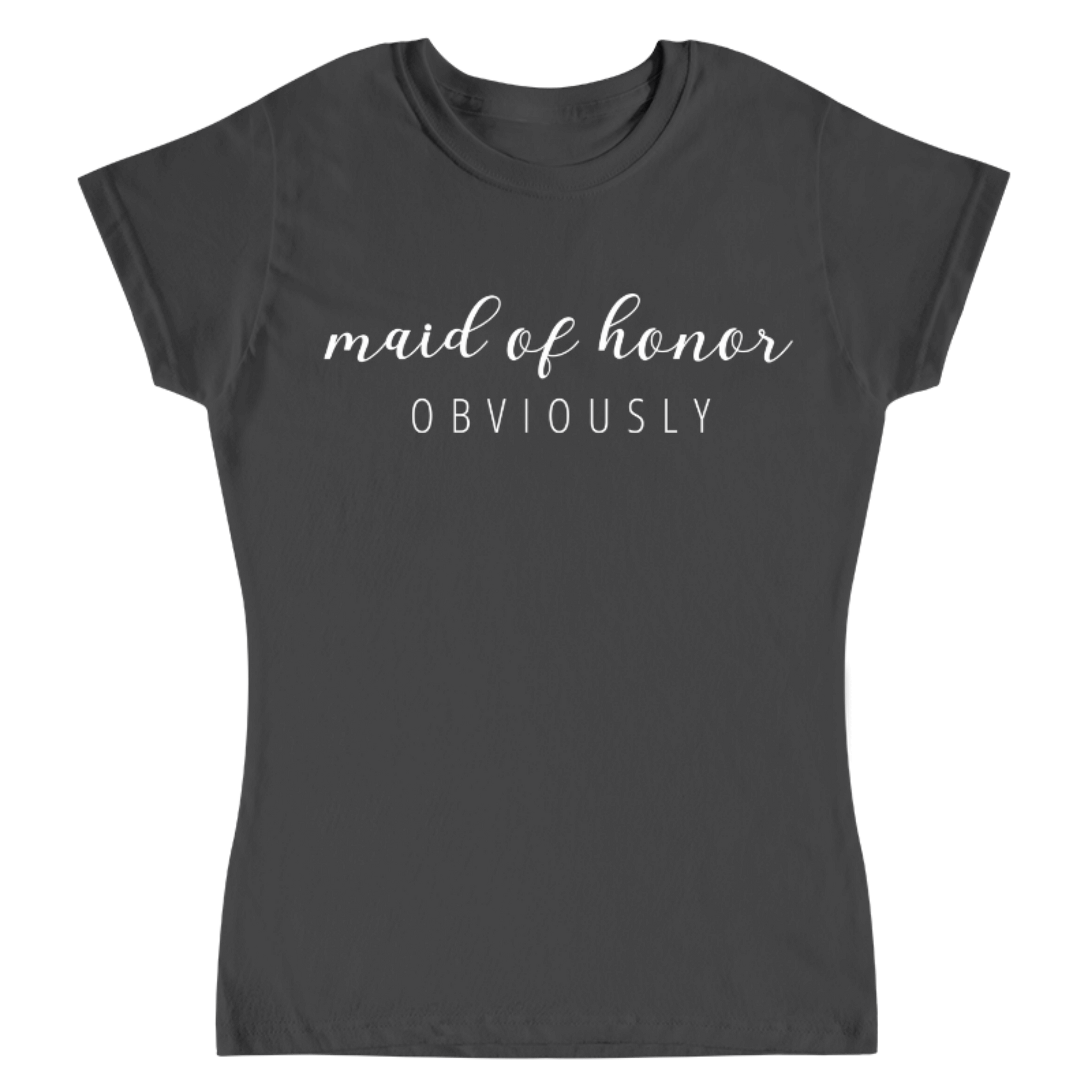 camiseta gris oscuro dama de honor