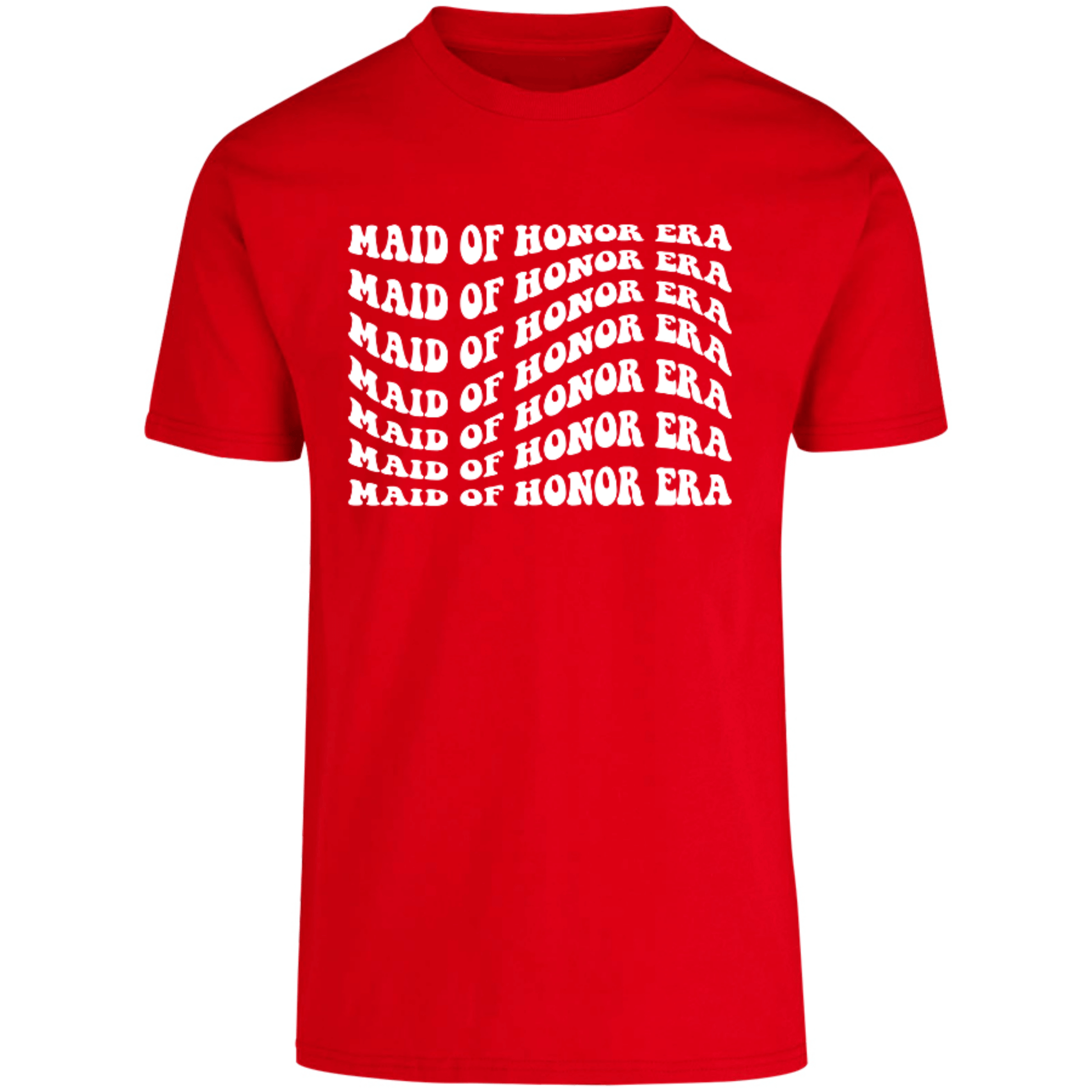 camiseta roja dama de honor