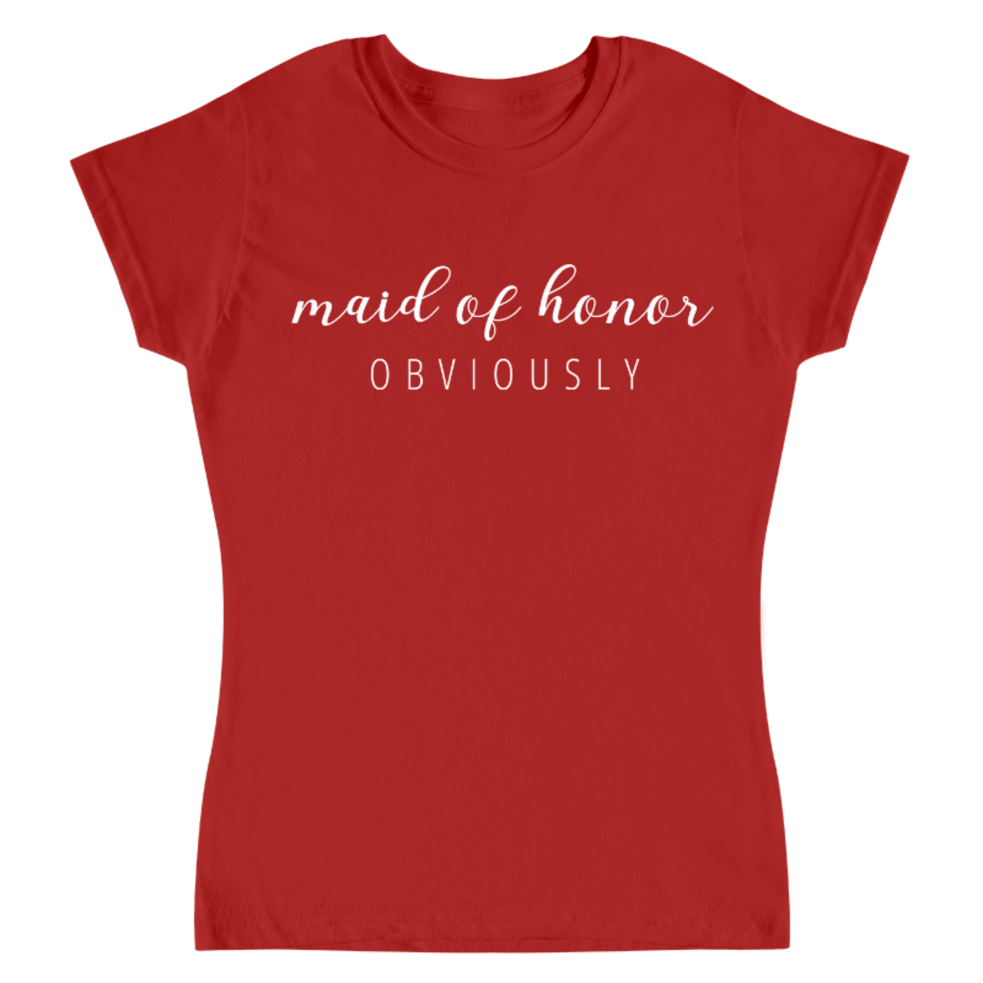 camiseta roja dama de honor