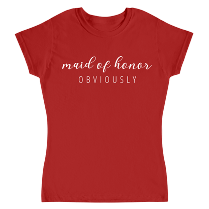 camiseta roja dama de honor