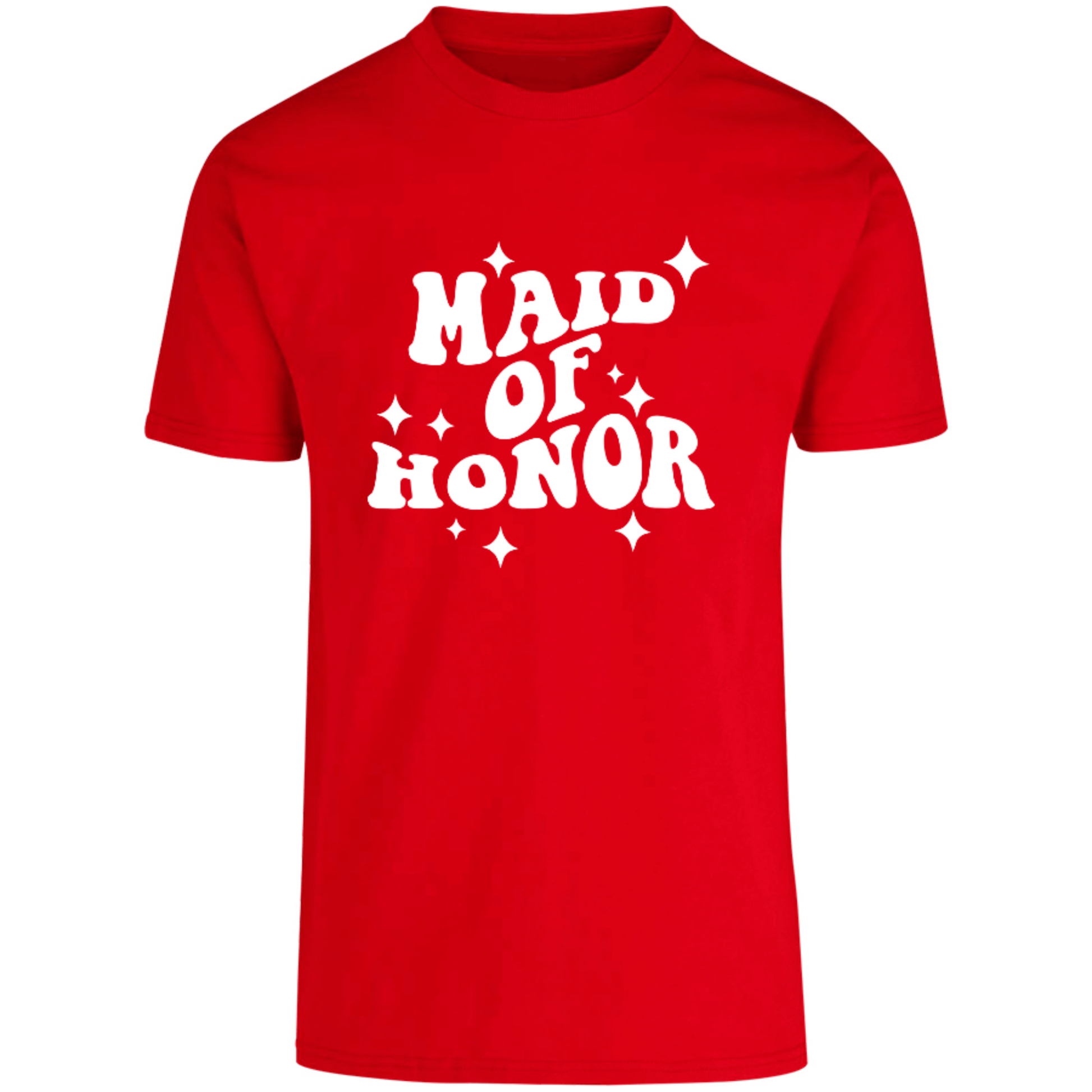 camiseta roja dama de honor 